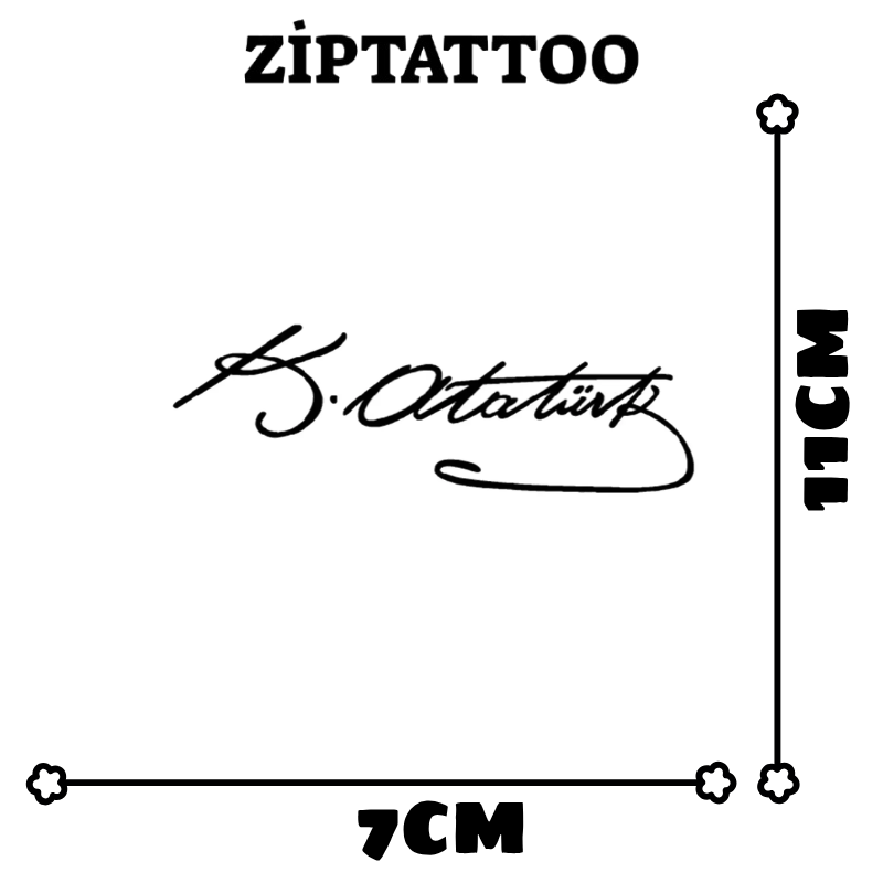 Mustafa Kemal Atatürk İmzası - Küçük Boy Dövme